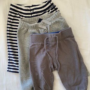 Bundle: leggings in grey navy blue stripes, 0-3M